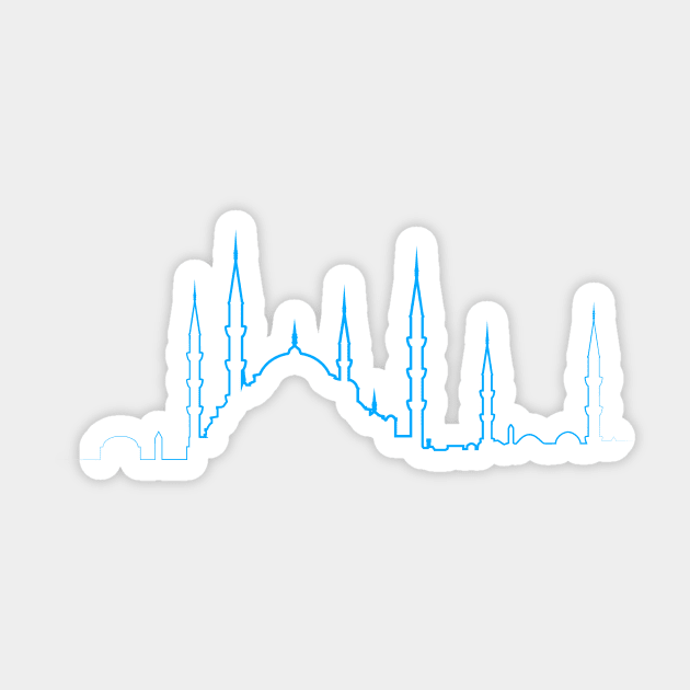 Lineart Blue Mosque Silhouette Sticker by diplikaya